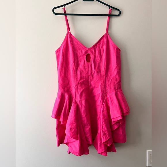 Tach hot pink linen dress BNWT - Picture 4 of 7